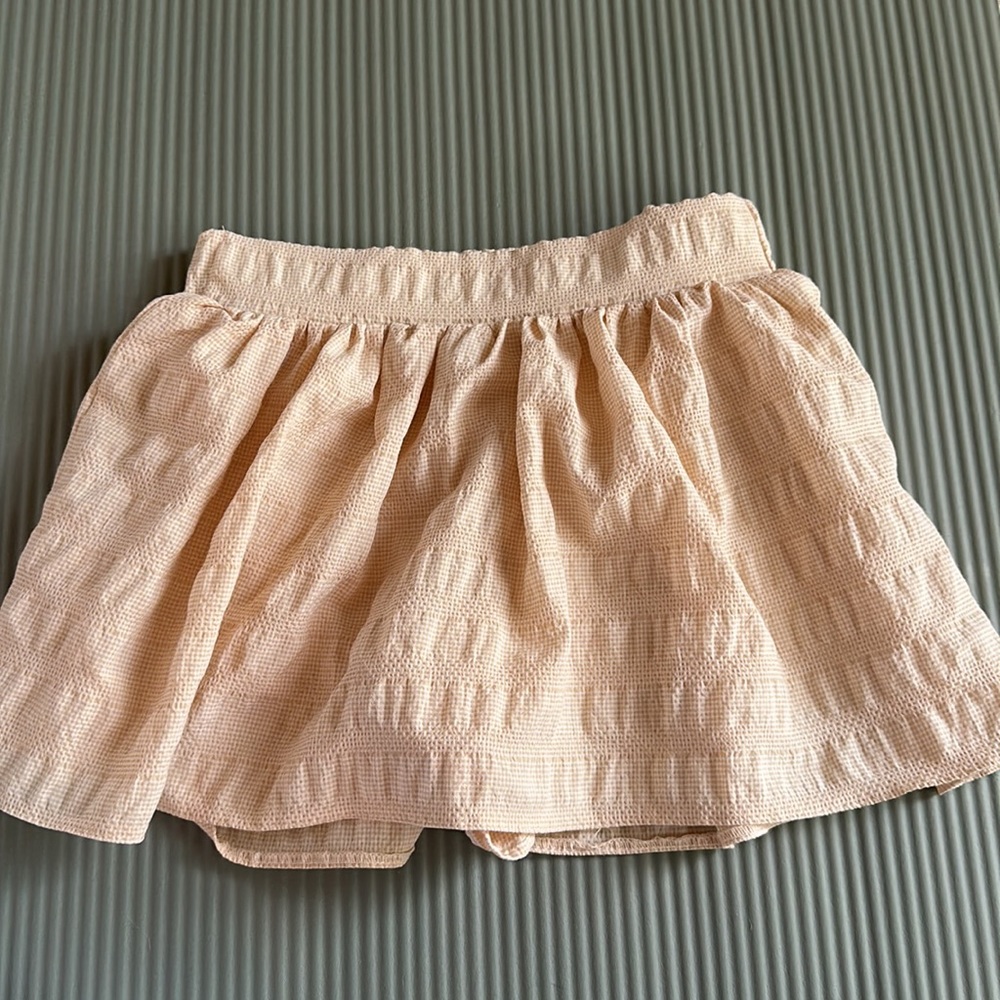 ZARA White and yellow- orange flowy SKORT
